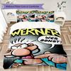 Werner Comic Pattern Bedding uilt Set uilt Cover Pillowcase Home Decoration Birthday Gift (1 * duvet cover + 2 * pillowcase without core)245