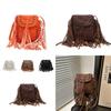 Retro Pu Small Crossbody Bag With Chain And Tassels For Daily Use
