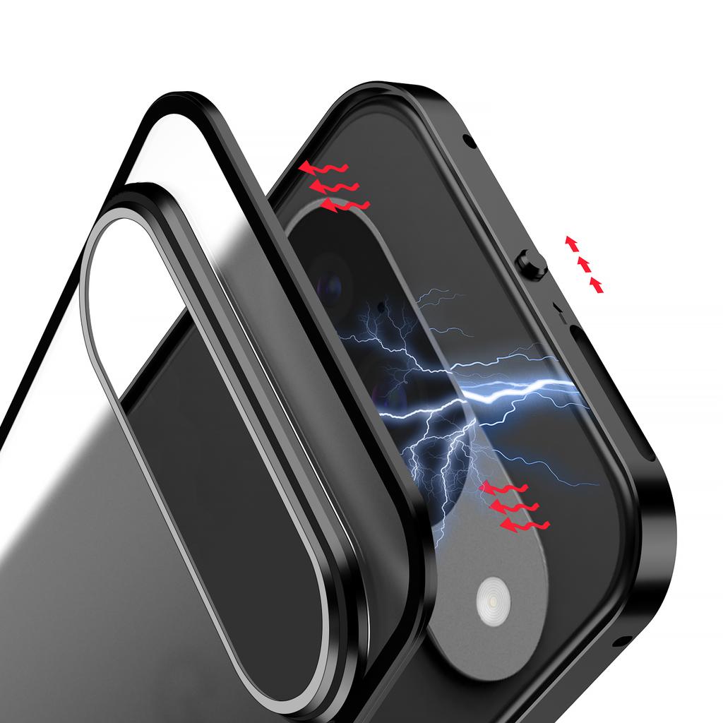 For Google Pixel 9/Pixel 9 Pro Matte Case Aluminium Alloy+PC Phone Cover Pop-Up Snap Lock