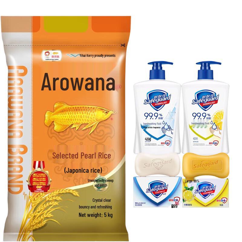 Safeguard Hand Wash, Soap & Rice Household Bundle