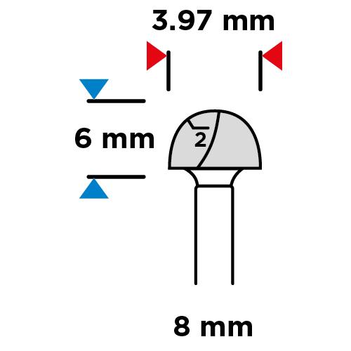 U-slot cutter, HM, 3.97 x 6 mm, 8 mm shank