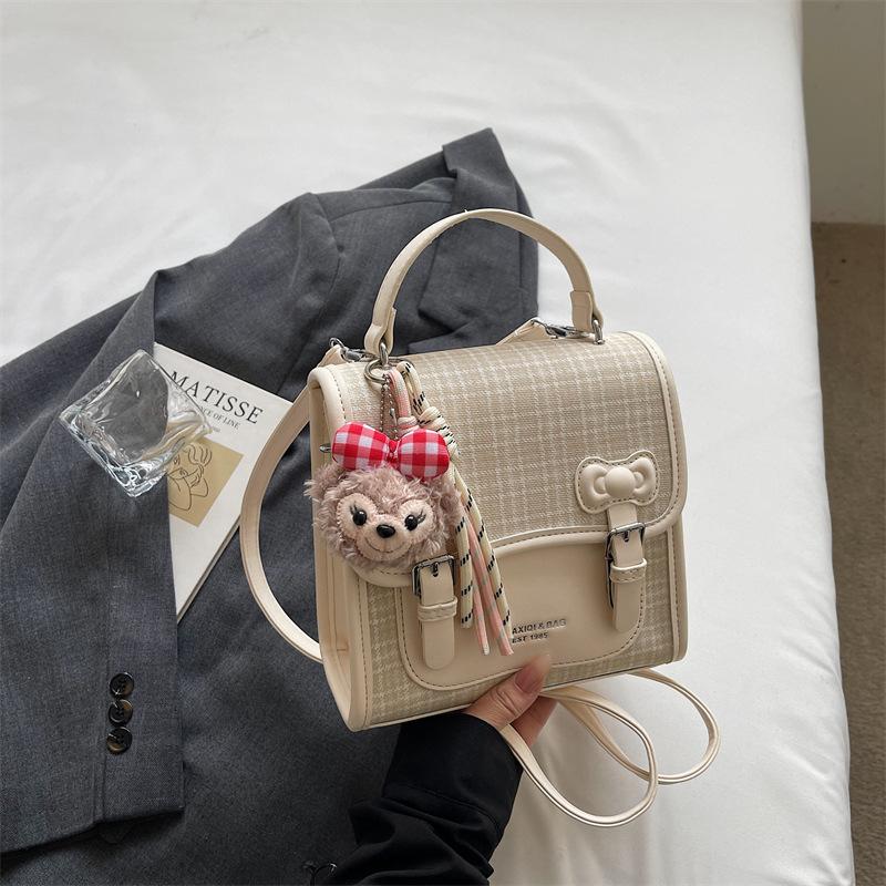 Schoolbag Handsome Mijia Korean Edition Fashion Backpack School Bag 1011 New Niche High Value Shoulder Bag Crossbody Small Square Bag