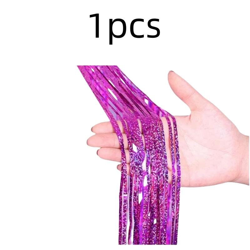 2Pack 2X1M Glitter Party Backdrop Metallic Foil Tinsel Fringe Curtain Birthday Wedding Bachelorette Decoration Adult Anniversary