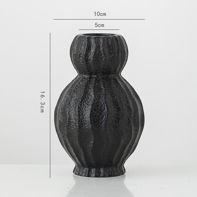 Black Minimalist Creative Decoration with Dried Flowers Flower Vases Entrance Desk Living Room Floral Arrangements Flower Vase