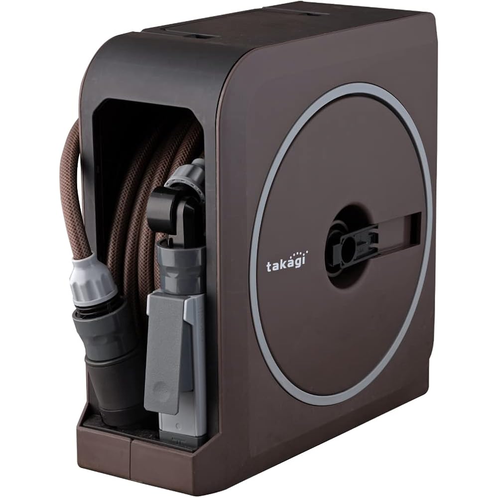 Takagi (Takagi) Hose Hose Reel NANO NEXT 15m (BR) Brown Stylish RM1215BR