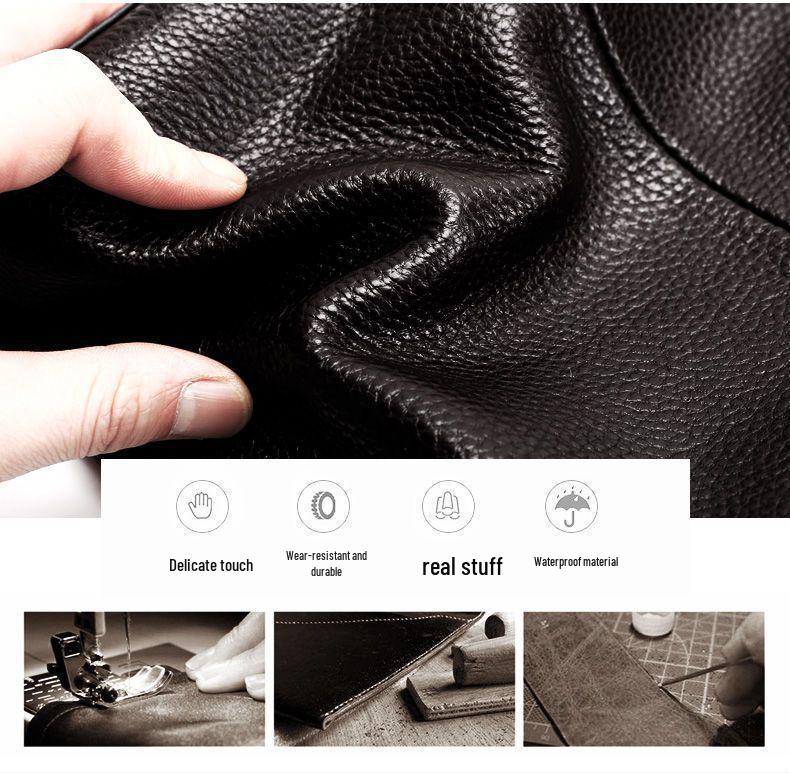 Men's Genuine Leather Crossbody Backpack - Casual & Business Trendy Bag