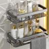 Punch-Free Wall-Mounted Multifunctional Waterproof Storage Rack