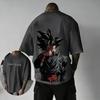 New Dragon Ball Anime Goku Black Printed Cotton T-shirt 2026 Summer Men's and Women's Casual Street Fashion Short Sleeved Top