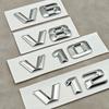 3D ABS Chrome Letters V6 V8 V10 V12 Car Fender Rear Trunk Badge Sticker For W205 W204 W213 W212 W221 Accessories