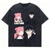 Du und Ich Sind Polar Gegensätze Gewaschenes T-Shirt Anime Liebhaber Harajuku Neues Modell Übergroß Vintage Locker Streetwear Klassisch Unisex