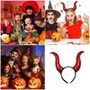 Halloween Cloth Devil Horn Headdress Nonslip Comfort Stretchable Unisex Hairband Props For Daily Use Event