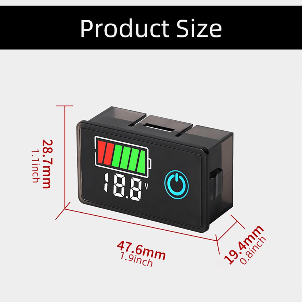 Digital Voltage Battery Meter LCD Display Voltmeters Tester Instrument for 8-100V Vehicle Boats Marine Home Appliances