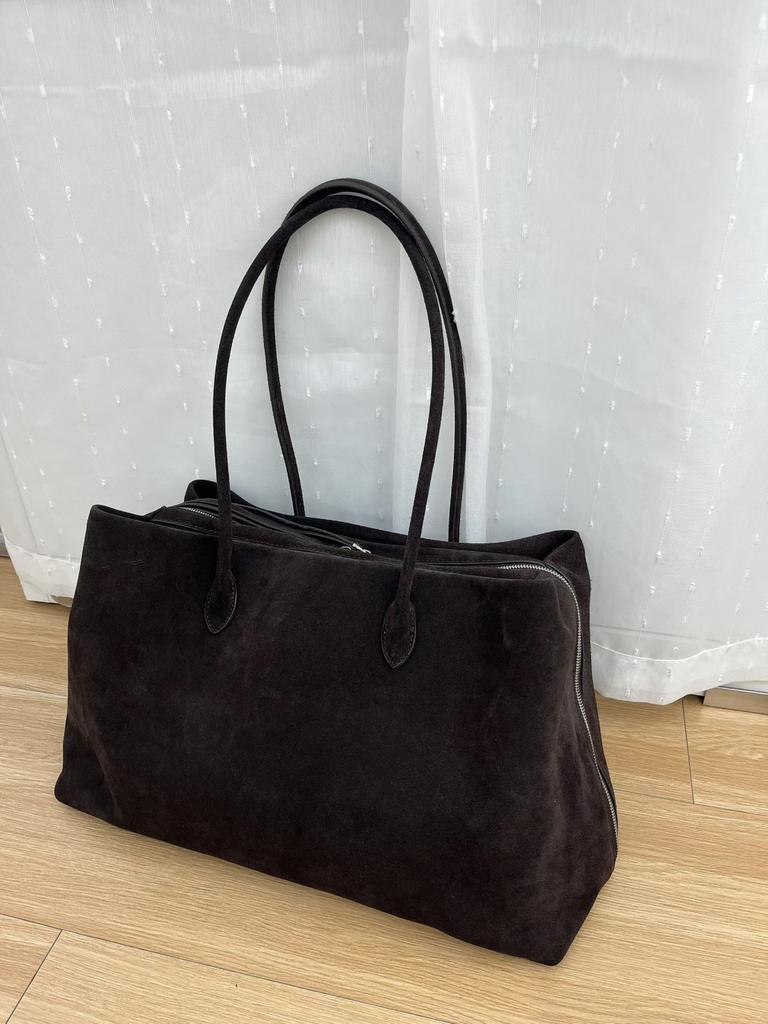 2025 Autumn and Winter Large Capacity Tote Bag Suede Leather Tote Women's Bag Minimalist Shoulder Underarm Cowhide Handbag