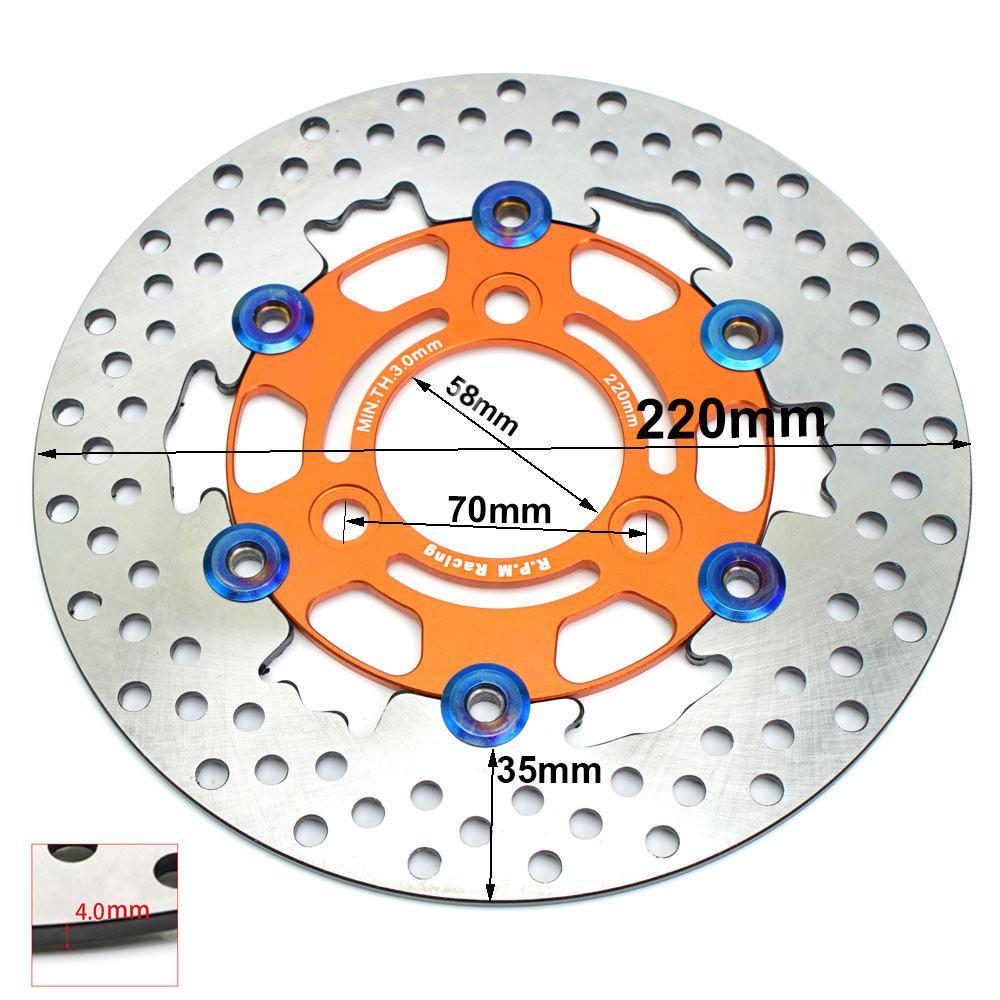220mm RPM Motorcycle Brake Disc  Floating Disk Rotor Brake Caliper Universal 3 Hole Front Rear Wheel  For Yamaha Scooters Niu