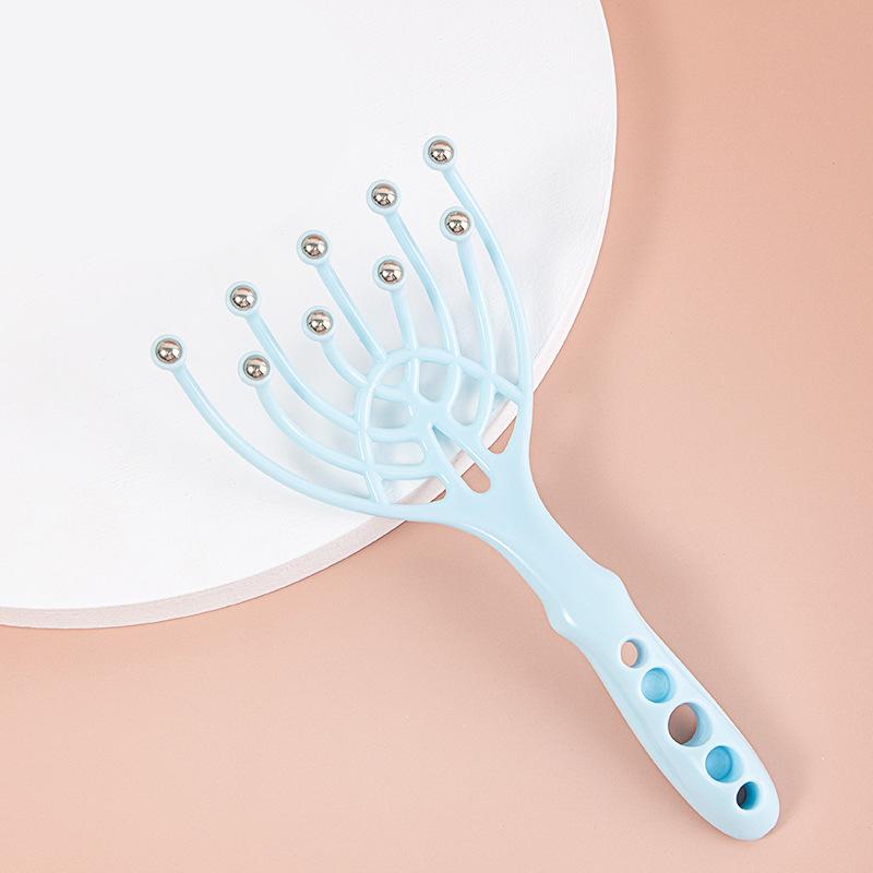 9 Claws Head Massger Streamlined Ball Body Relaxation Scalp Massage Roller For Hair Growth Hand Held Hair Stress Relief Aid