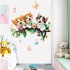 1Pc Watercolor Cartoon Cute Cat on Tree Branch Wall Stickers for Kids Room Decoration Wall Decals Bedroom Decoration Home Decor
