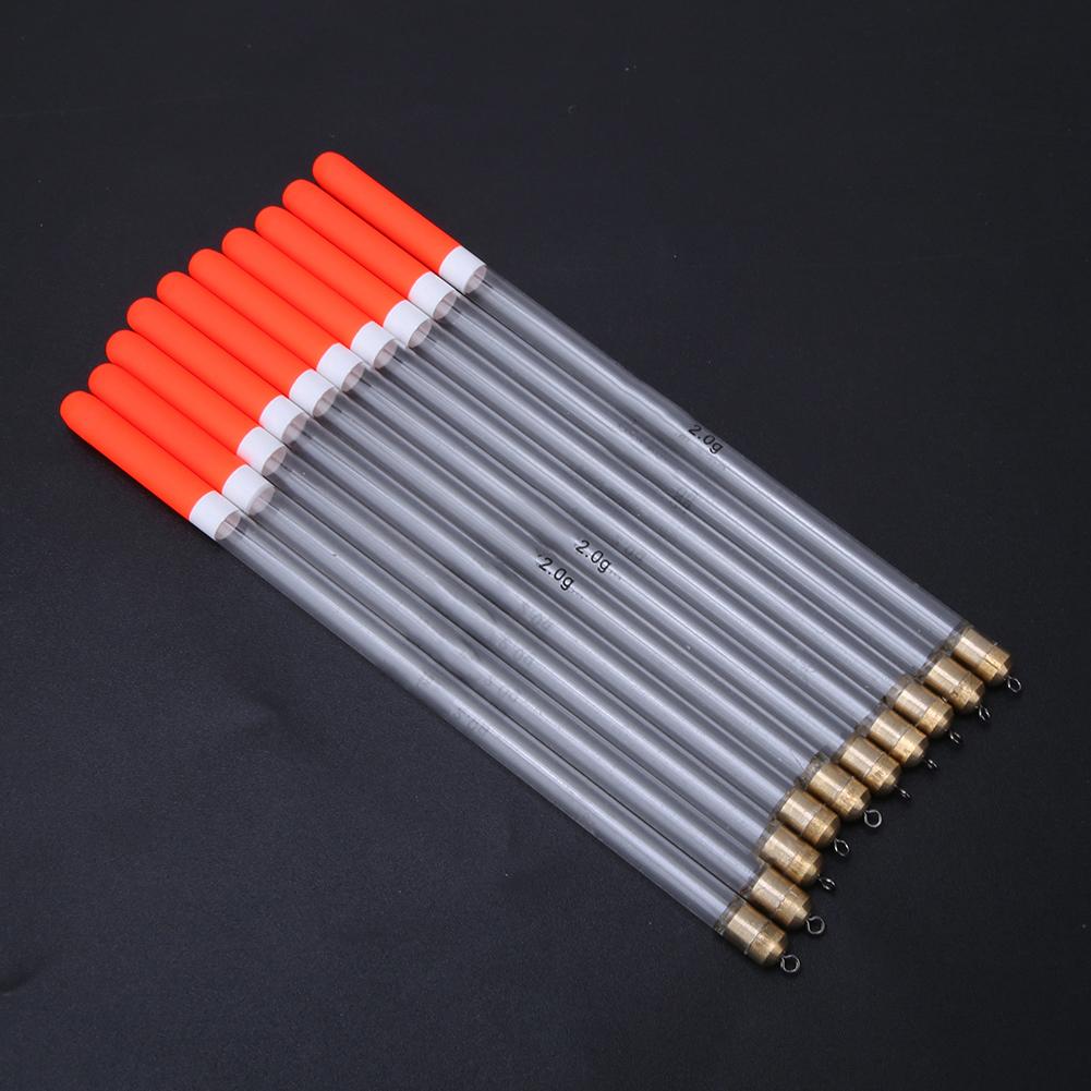 10 Pcs Durable Plastic Fishing Floats Bobber Stick Tube Multi Purpose Fish Feed Baits Accessories Kit