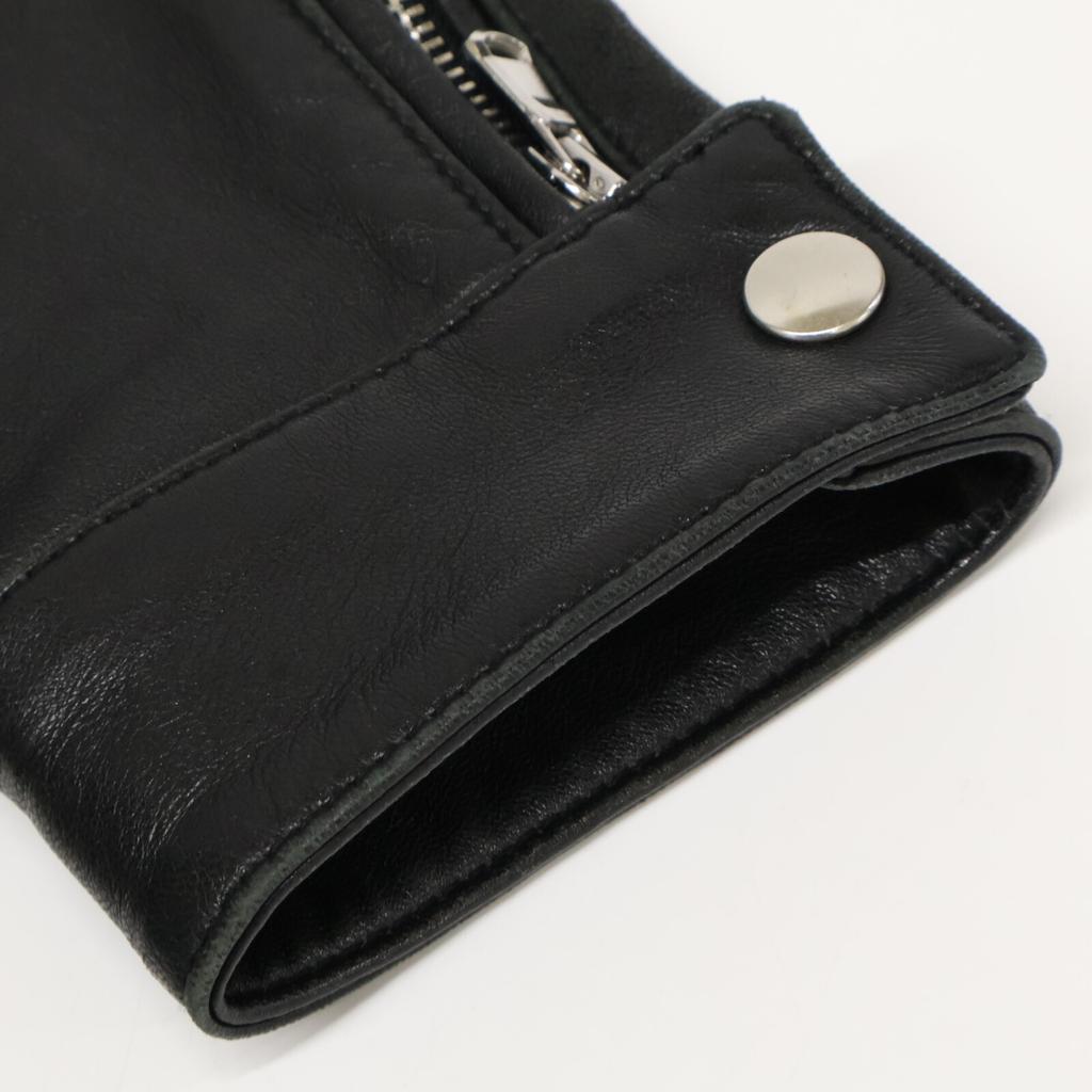 nano universe 668-9213001 Black Lamb Leather Single Rider's Jacket Jacket M blackUsed