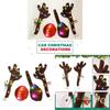Plush Led Reindeer Antler Car Decor Kit With Lighted Nose And Tail For Festive Vehicle Ornamentation