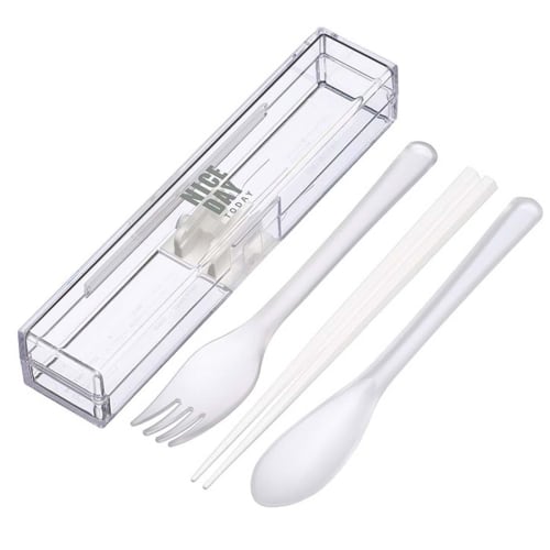 Iwasaki Kogyo Trio Set, Extra Strong Case, Dishwasher Safe, White, 19cm Wide X 4.2cm Deep X 3.3cm High, H-610 WH