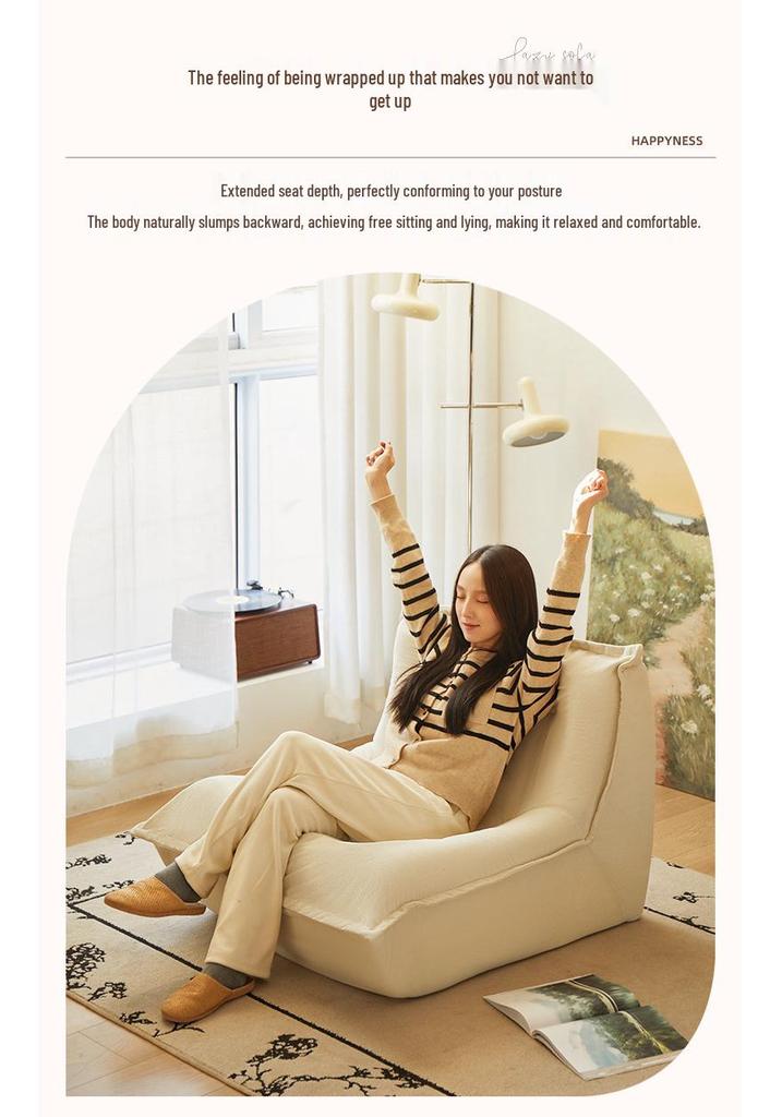 Lazy Caterpillar Beanbag Sofa: Tatami Recliner for Bedroom, Balcony, and Living Room Leisure.