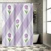 Elegante Lila Blumenmuster Duschvorhang für Badezimmer - Wasserdicht und Langlebig mit Modernem Design Frühling Hausdekoration