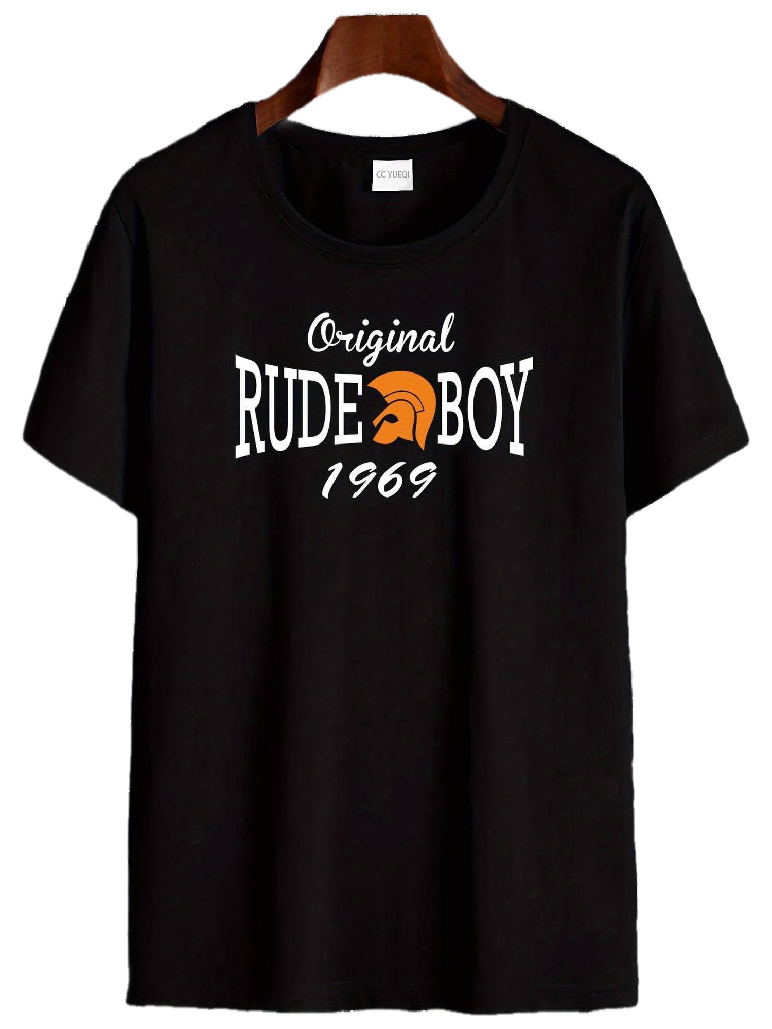 Original Rude 1969 Graphic T-Shirt Ska Reggae - Vintage Spartan Helmet Design Trojan Specials S