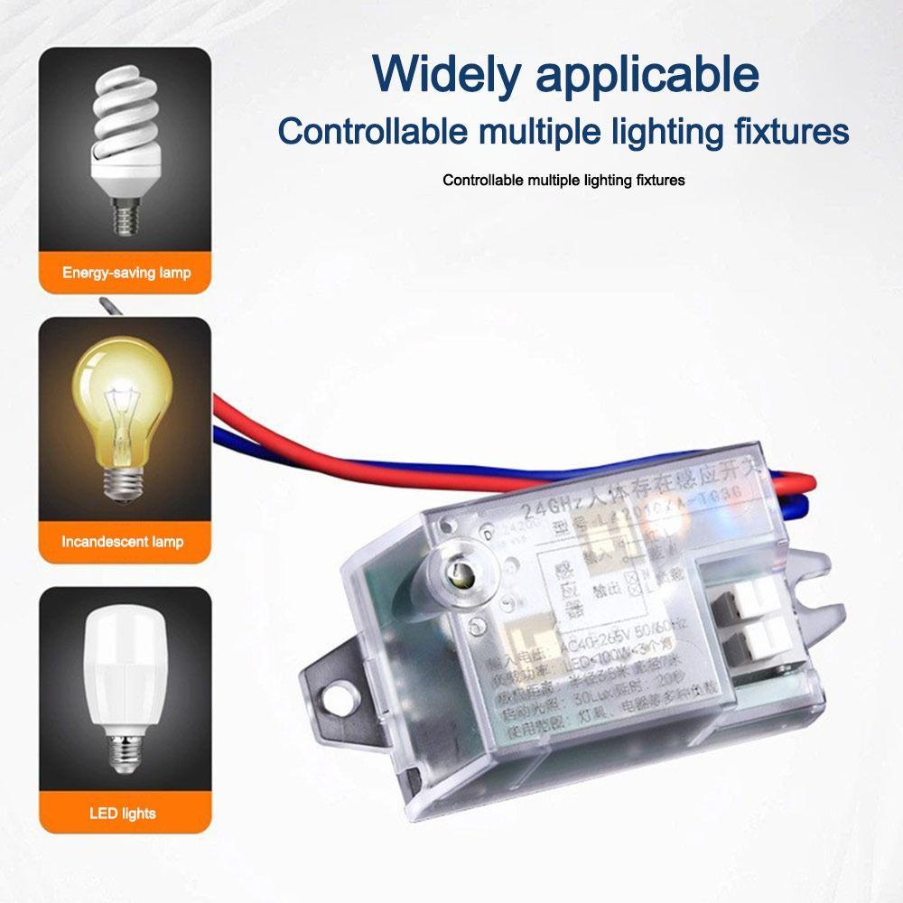 Transparent Shell Radar Presence Sensor Switch Auto On Off Light Control Switch  Indoor Lighting