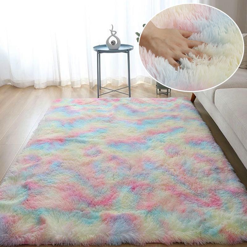 Gray Carpet for Living Room Plush Rug Bed Room Floor Fluffy Mats Anti-slip Home Decor Rugs Soft Velvet Carpets Kids Room Blanket
