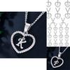 Timeless 26 Letters Heart Love Crystal Women Silver Plated Chain Necklace Jewelry Embracing Endless Love