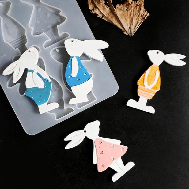 DIY Easter Decorations Mold Showing Traditional Rabbit Outline And Easy Operation Easter Home Decoration Mold