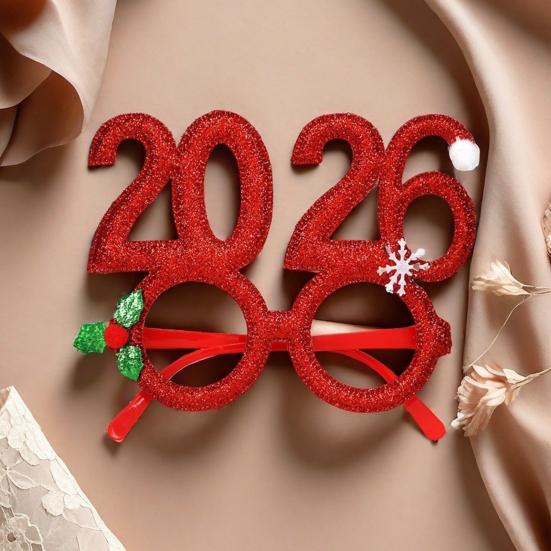 2026 New Year Eve Glasses Christmas Party Photo Props for Adults Kids Festive Celebration Eyewear for Countdown Party