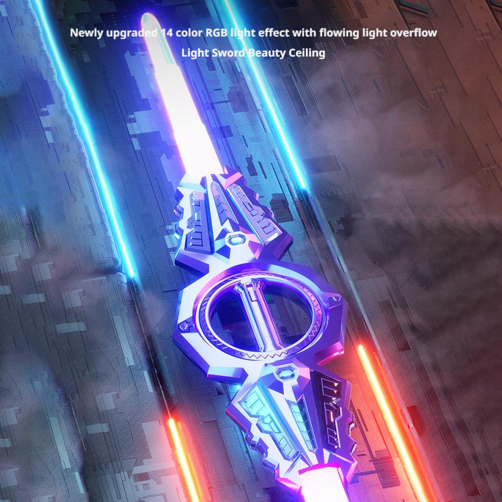 Flame Double-Edged Rotating Lightsaber Super Cool Gift Toy With Vibrant Multi-Colored Lightscool Sound Effects Boy Gift Toy