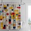 Morandi Colorful Abstract Plant Figure Shower Curtain Waterproof Mildew-proof Nordic Style Bathroom Decorative Shower Curtain