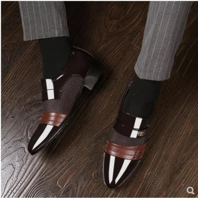 Men's Spring and Autumn Seasonal Thin Solid Color Casual Shoes Business Dress Wedding Shoes Ball Shoes