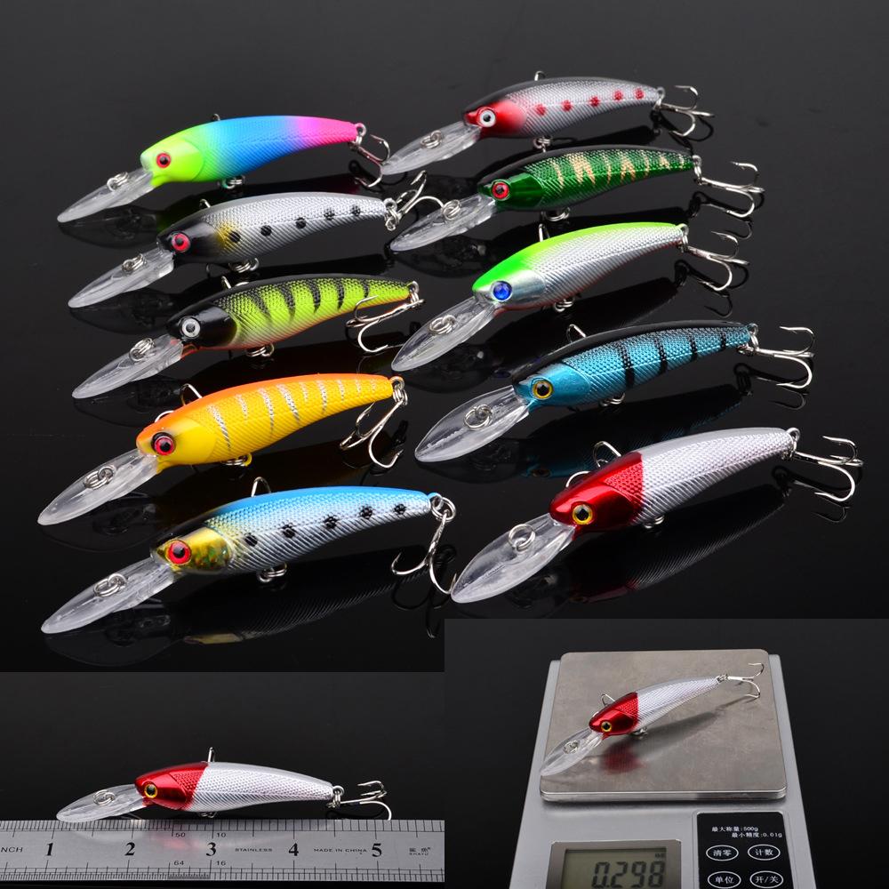 20pcs Fishing Lures Kit Mixed Hard Bait with Treble Hook Lifelike 3D Fishing Eyes Swimbait