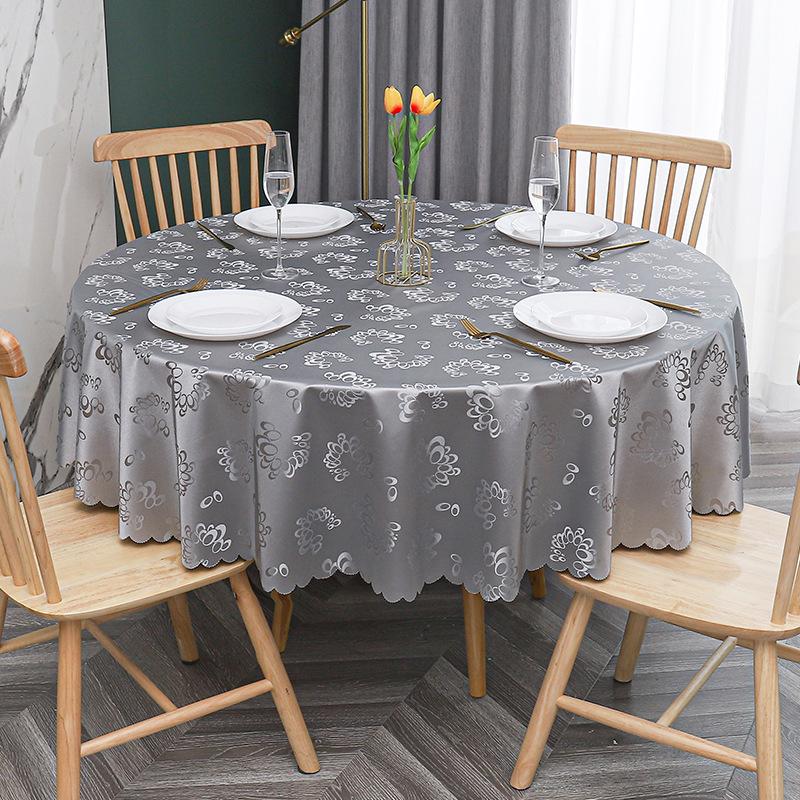 European Waterproof Tablecloth Fabric Oil-Proof And Anti-Scalding Leave-In Tablecloth Hotel Household Round Round Table Dining Table Cloth Tablecloth