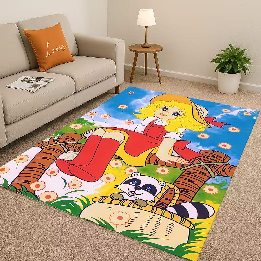 Cartoon Candy Candy Sweet Girl Anime Room Non Slip Area Rug Soft Carpet for Bedroom Playroom Sofa,Easy Clean Home Decor Doormat