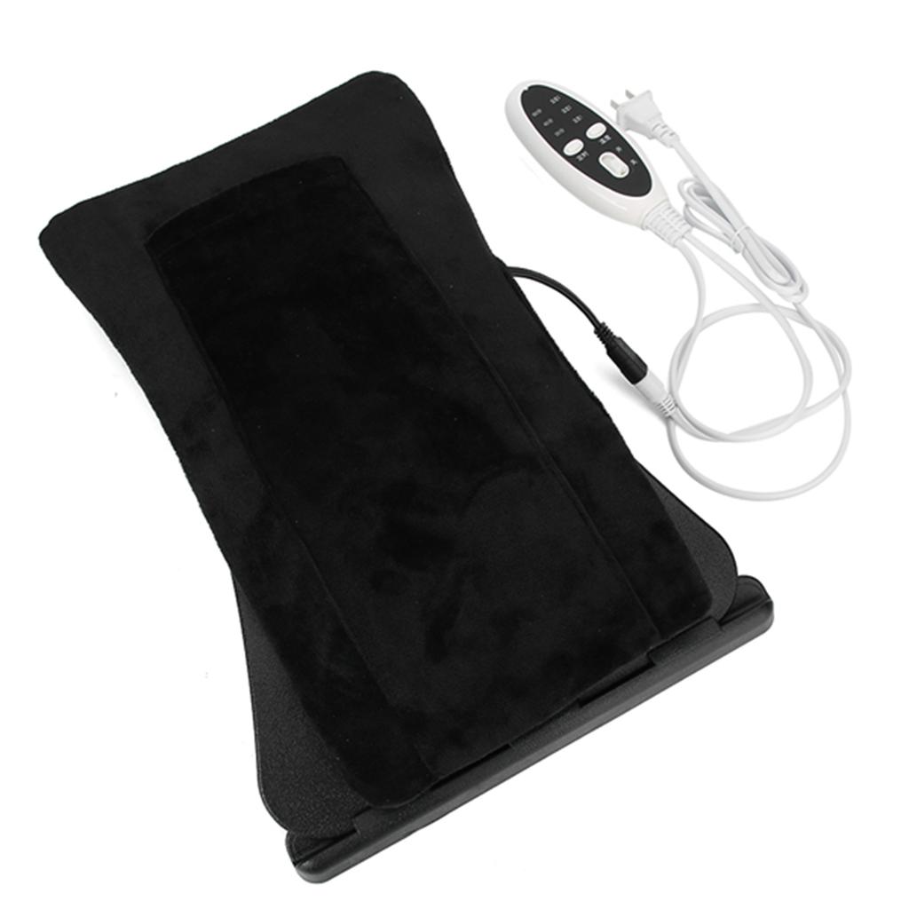 Lumbar Traction Electric Heating Hot Compress Adjustable Lumbar Spine Disc Herniation Massager Black