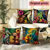 Tropical Animal Print Cushion Covers Pattern Cushion Cover Suitable for Sofa Bedroom Car Pillow Cover