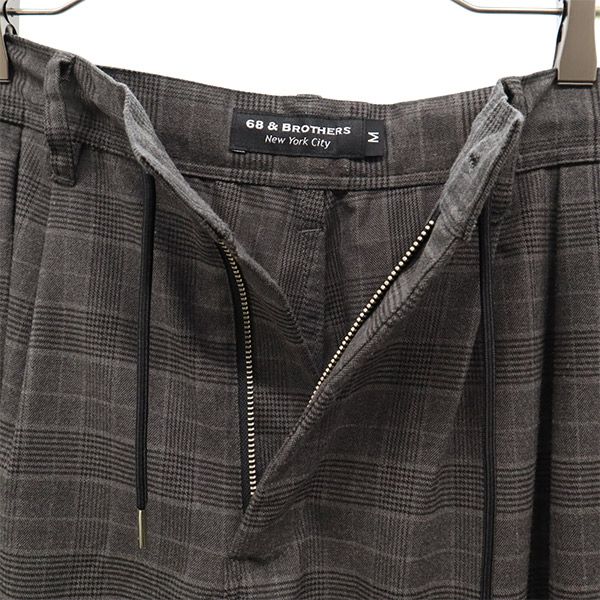 68&brothers Check Pattern 2 Tack Pants M Gray Men's Used
