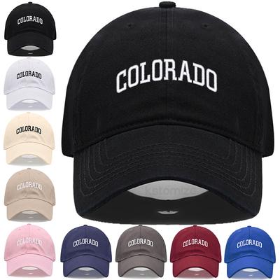 Unisex Weiche Baumwolle Dad Hat Buchstabe COLORADO Stickerei Baseballkappe Für Damen Herren Verstellbar Unisex Lässige Sportkappen