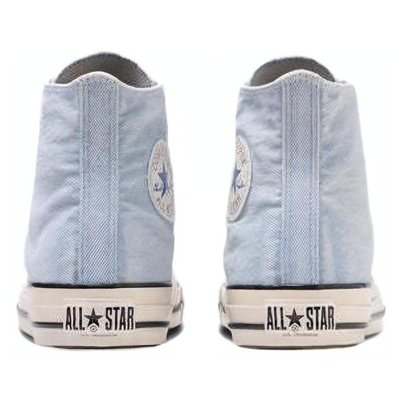 Converse All Star US AGEDDENIM HI Comfortable and Versatile Abrasion Shock Absorption High Top Espadrilles Unisex Blue and White