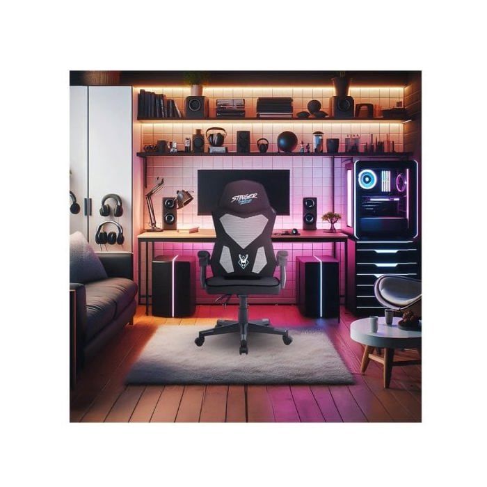 Chaise de gaming - WOXTER - Sense Black - Maille respirante - Inclinaison 135° - Accoudoirs confortables