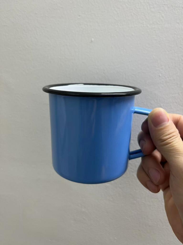 thick top quality 12oz 350ml enamel mug cup camping mug cup tea mug cup