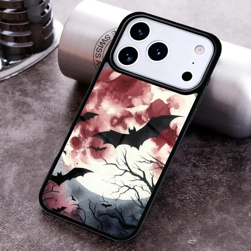 

Vampire Bats Full Moon Halloween Phone Case For iPhone 17,16e,15,14,13,12,11,Mini,Pro,MAX soft Silicone Cover iPhone 13 Pro Max