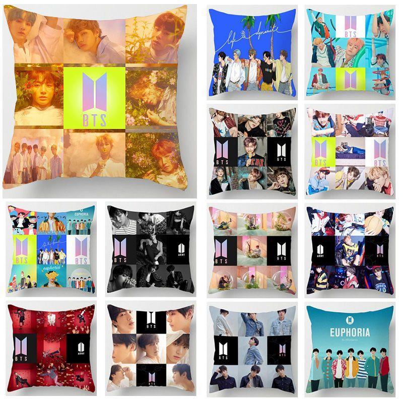 BTS Bangtan Kpop Boys Kissenbezug Dekoratives weiches Kissen 45cm 177inch