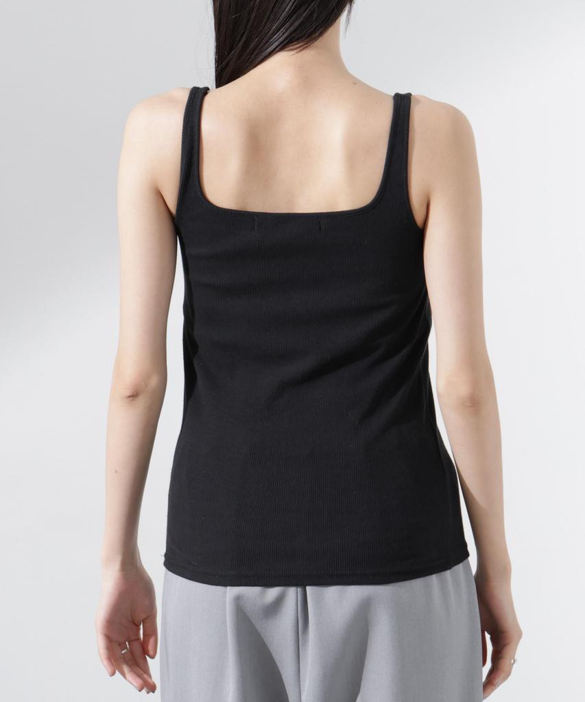 Nano Universe Antibacterial and Ribbed Tank Top with Size F Women's Odor-Resistant Cups, 021, Large, Gray, 673-5124305
