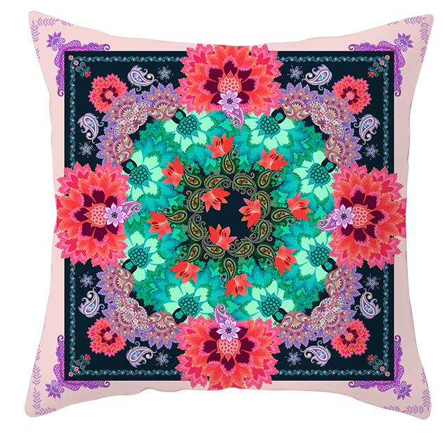Mandala Ethnic Style Printed Peach Skin Velvet Pillowcase, Bohemian Home Pillow and Cushion Cover