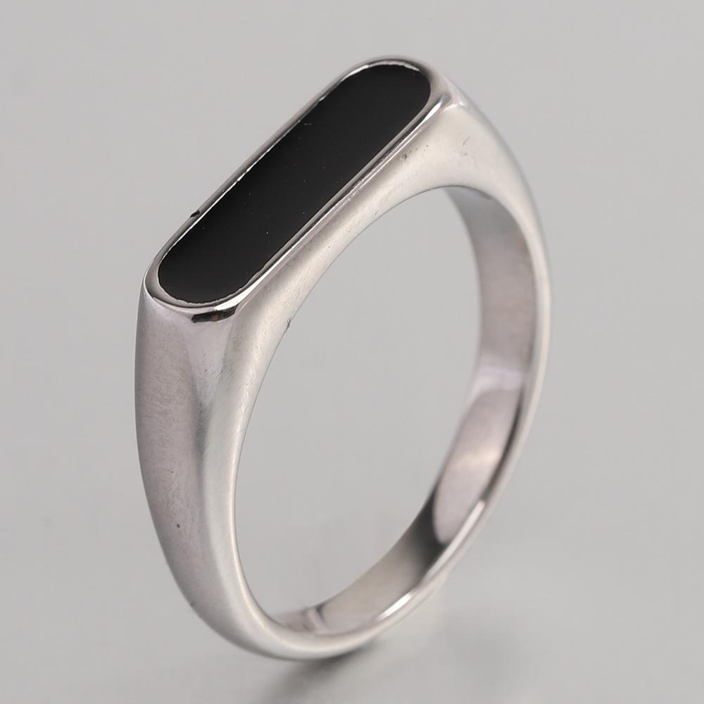 

Простое модное кольцо из нержавеющей стали 5 мм с белым перламутром и капельной эмалью Size 9